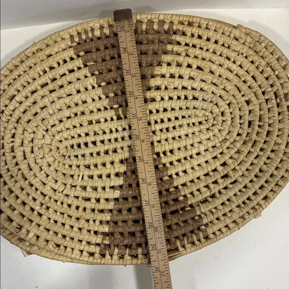Woven Straw Placemats Set Reed Wrapped and Decorated Like in the Deep South